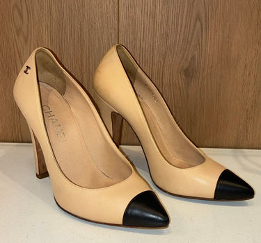 Chanel Nude and Black Heels