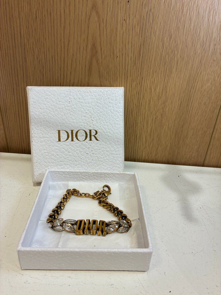 Dior Goldtone Bracelet with Rhinestones