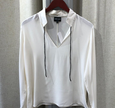 Giorgio Armani White Long Sleeve Blouse Size 42