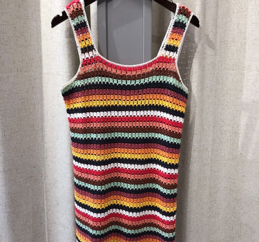 Marine Layer Colorful Crochet Tank Dress Size Medium