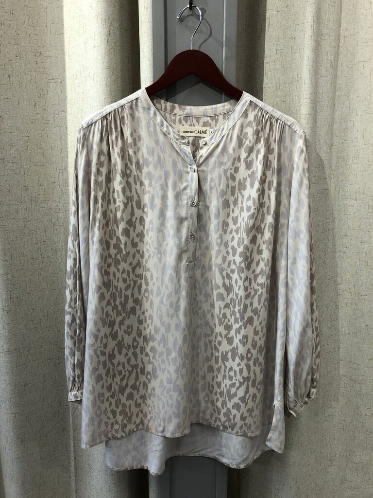 Johnny Was Calme Leopard Print Blouse Size Medium