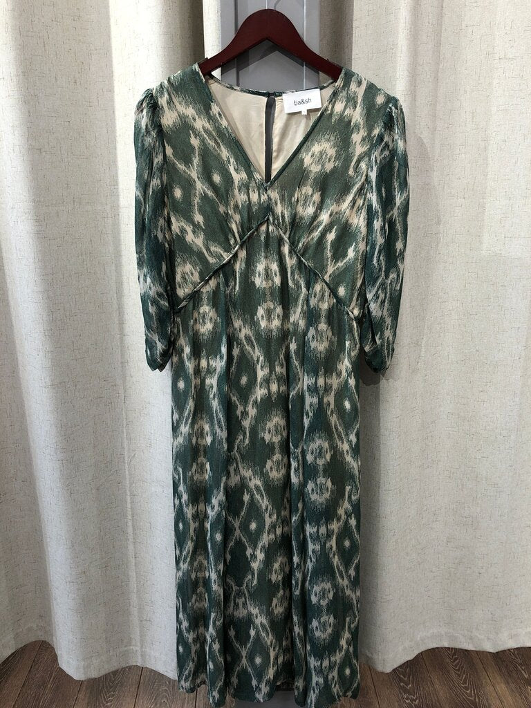 Ba&sh Green Printed Dress Size 3