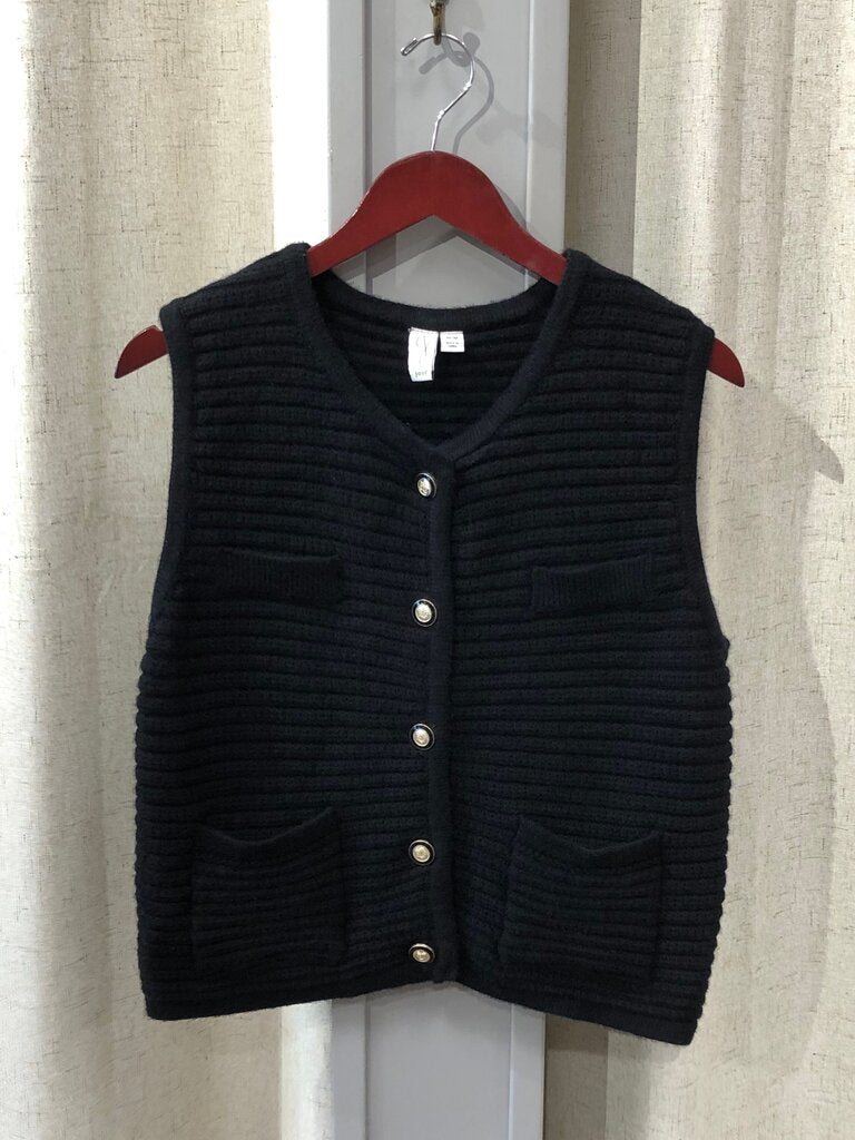 Joie Black Knit Vest size M
