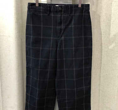 Madewell Black Checkered Wide Leg Crop Pants size 29