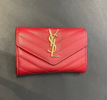 YSL Red Leather Wallet