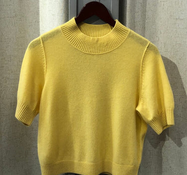 Free People Yellow Short Sleeve Sweater size XS