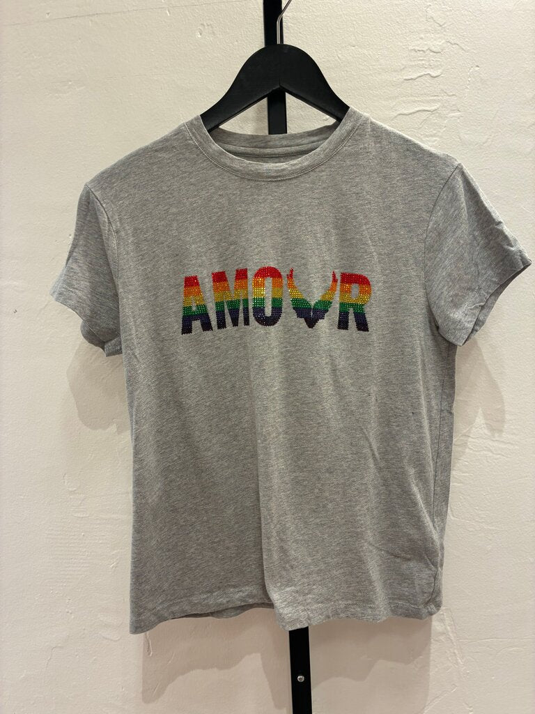 Zadig & Voltaire Grey AMOUR Graphic Tee sIZE xs