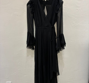 Diane von Furstenberg Black Silk Wrap Dress Size 4