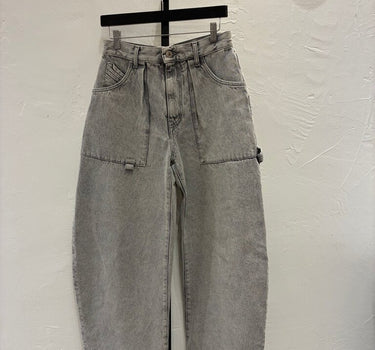 The Attico Gray Barrel Leg Jeans Size 25