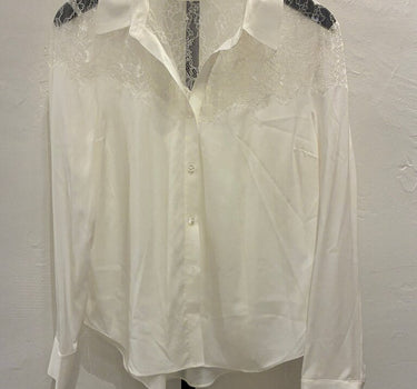 Veronica Beard Lace Button Down Silk Blouse sz 8