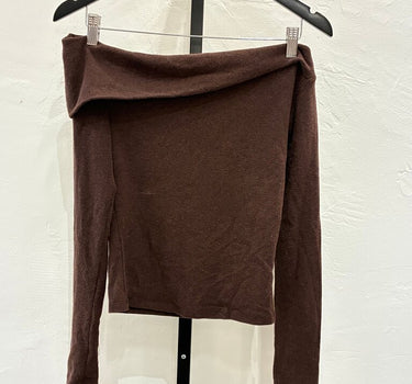 Reformation Brown Off-Shoulder Top