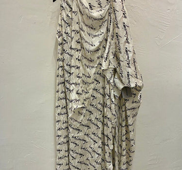 Balenciaga NWT Scripted Print Silk Maxi Dress sz 38