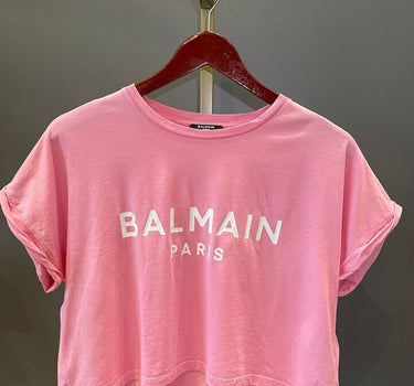 Balmain Paris Pink Crop Top