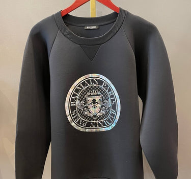 Balmain Black Graphic Sweatshirt