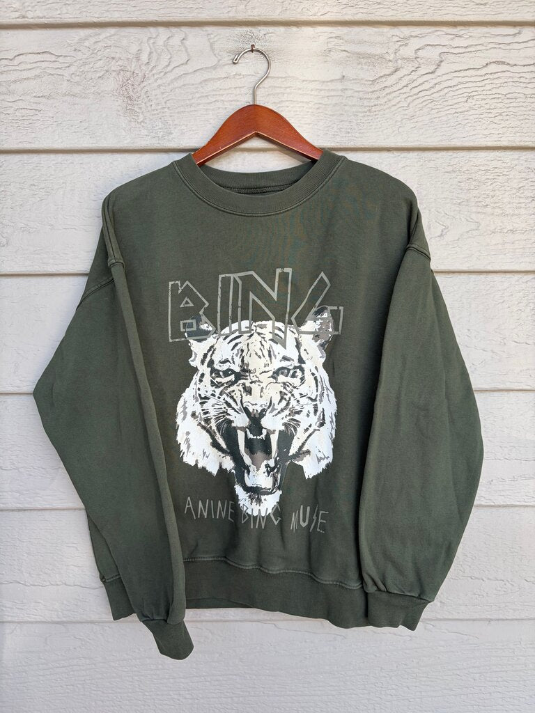 Anine Bing Graphic Sweater with Tiger Print Size S