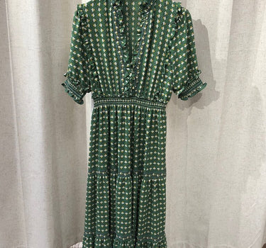 Max Studio Green Floral Midi Dress size M