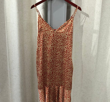 PrettyLittleThing Red Animal Print Midi Dress size 8