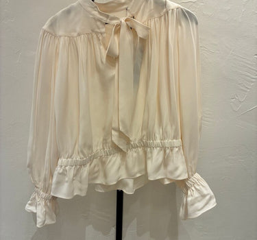 The Kooples NWT Cream Blouse with Bow Detail Size 1 (S)