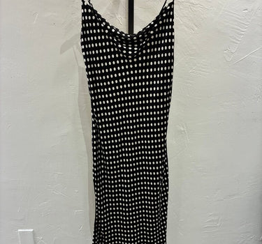 Zara Black and White Polka Dot Slip Dress Size L