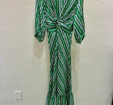 Sandro Green Floral Print Dress Size 36 (4)