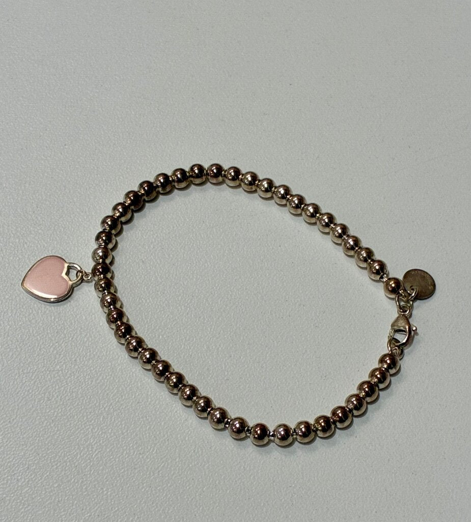 Tiffany & Co Return to Tiffany Pink Mini Heart Bead Bracelet