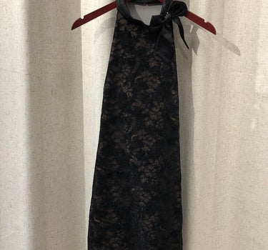 House of CB Black Lace Halter Dress size L+