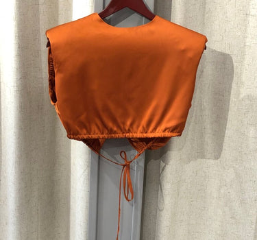 Superdown Orange Satin Cropped Top size S