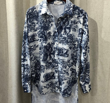 Commense Forest Print Button-Up Shirt size S
