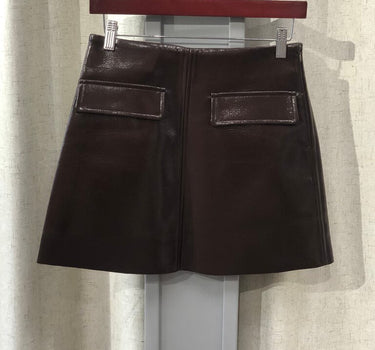 Commense Brown Front Pocket Mini Skirt size S