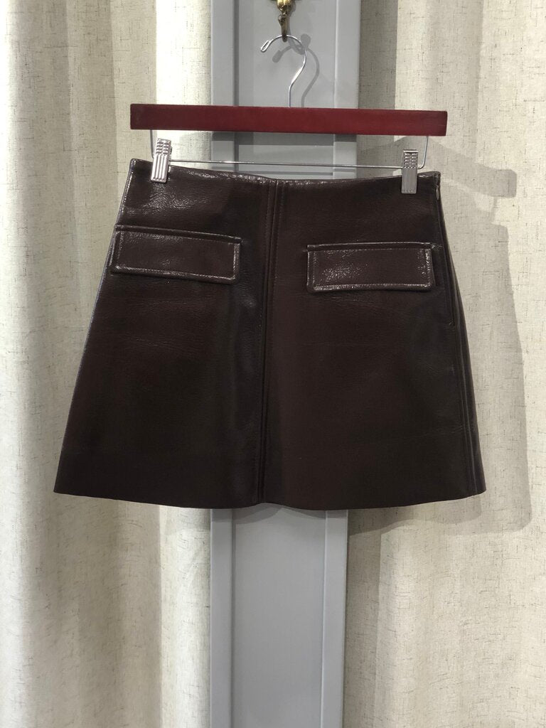 Commense Brown Front Pocket Mini Skirt size S