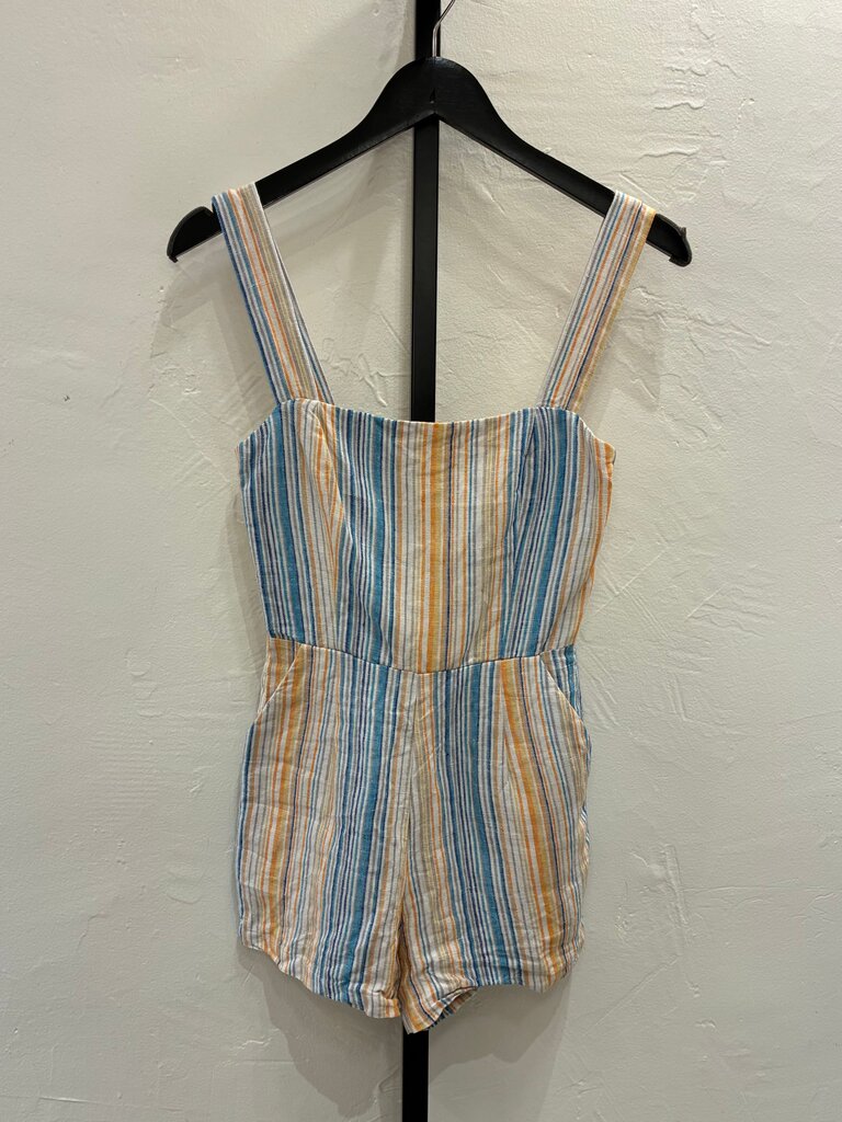 Reformation Striped Linen Romper Size 0