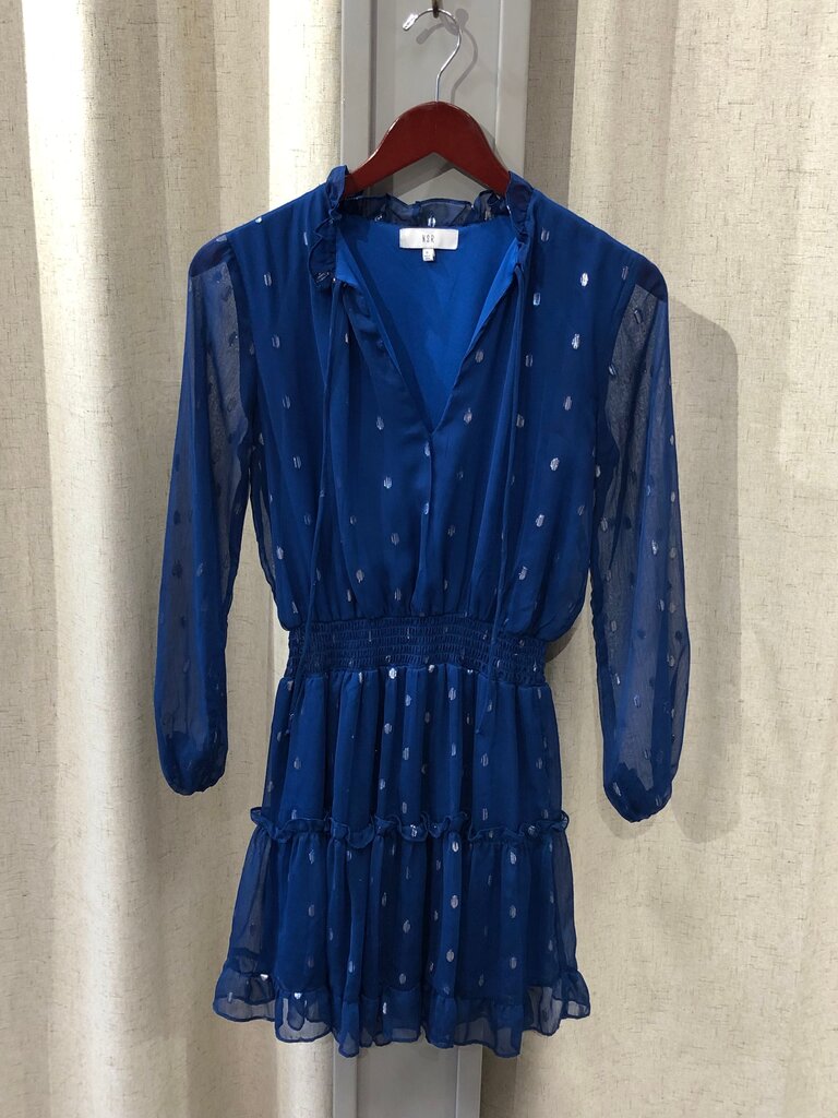 NSR Blue Sheer Tiered Dress