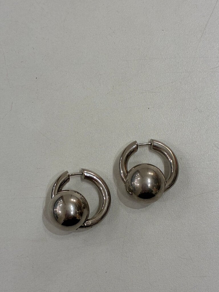 Balenciaga Silver Hoop Earrings