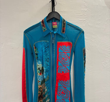 Save the Queen Mesh Colorful Zip-Up Jacket Size S