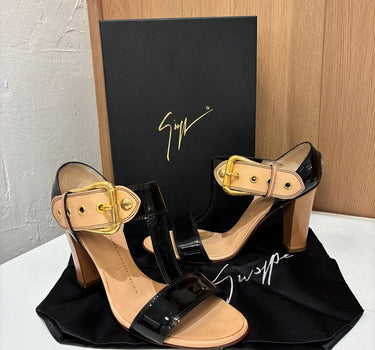 Giuseppe Zanotti Two-Tone Chunky Heel Sandals Size 38