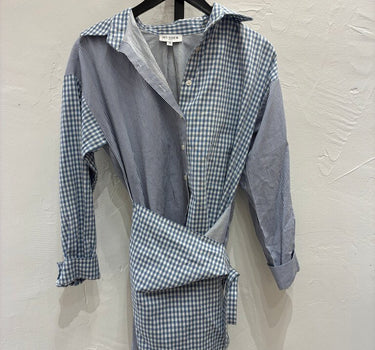 MUSIER Paris Striped Button Down Dress with Wrap Panels Size 36 (S)