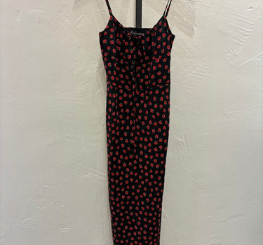 Réalisation Par Black Dress with Red Floral Print Size XS