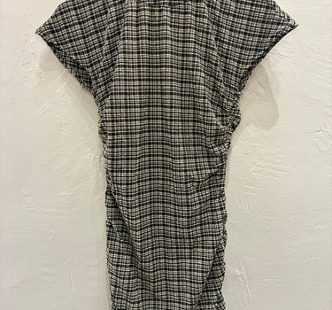 Ganni Black and White Checkered Dress 32 (XS)