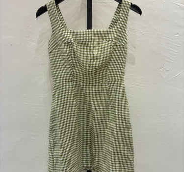Reformation NWT Green Gingham Dress Size 4