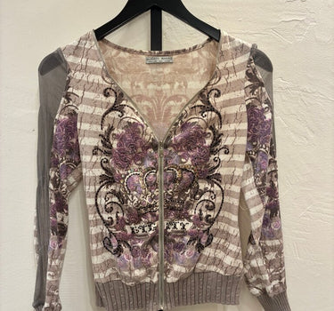Alberto Makali Women's Zip-Up Sweater with Floral Design