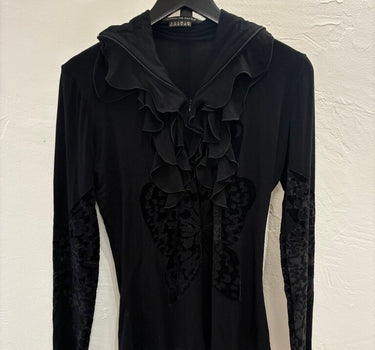 Isabel de Pedro Black Ruffled Long Sleeve Top