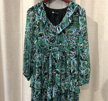 Zara Green Paisley Print Blouse