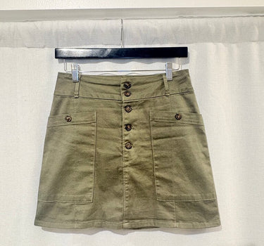 Frame Denim Olive Green Mini Skirt- 26