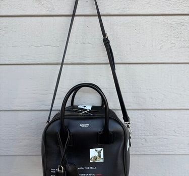 Burberry Black Handbag with Graphic Design
