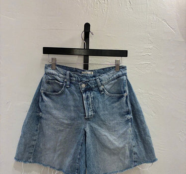 Free People Boomerang Crossover Denim Shorts Size 26