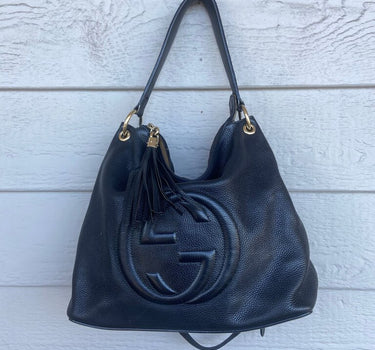 Gucci Black Leather Hobo Bag