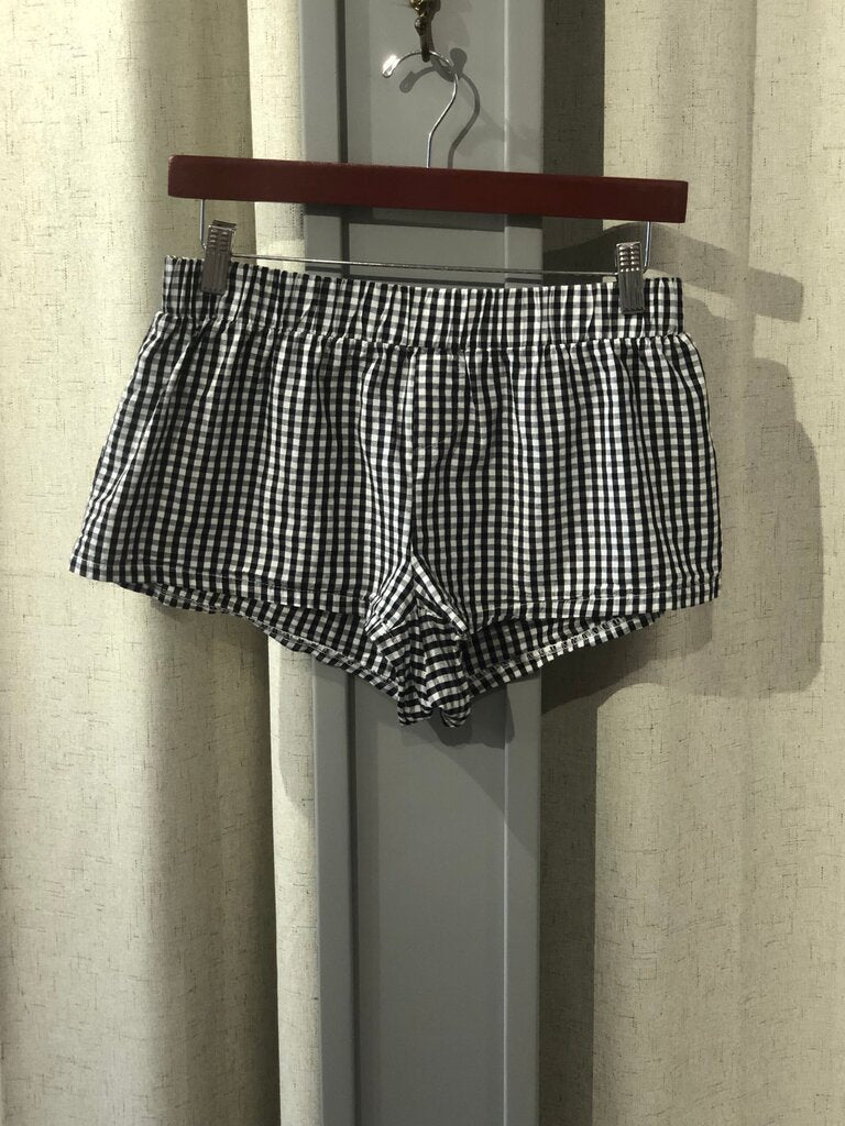 Edikted Black and White Gingham Shorts size M
