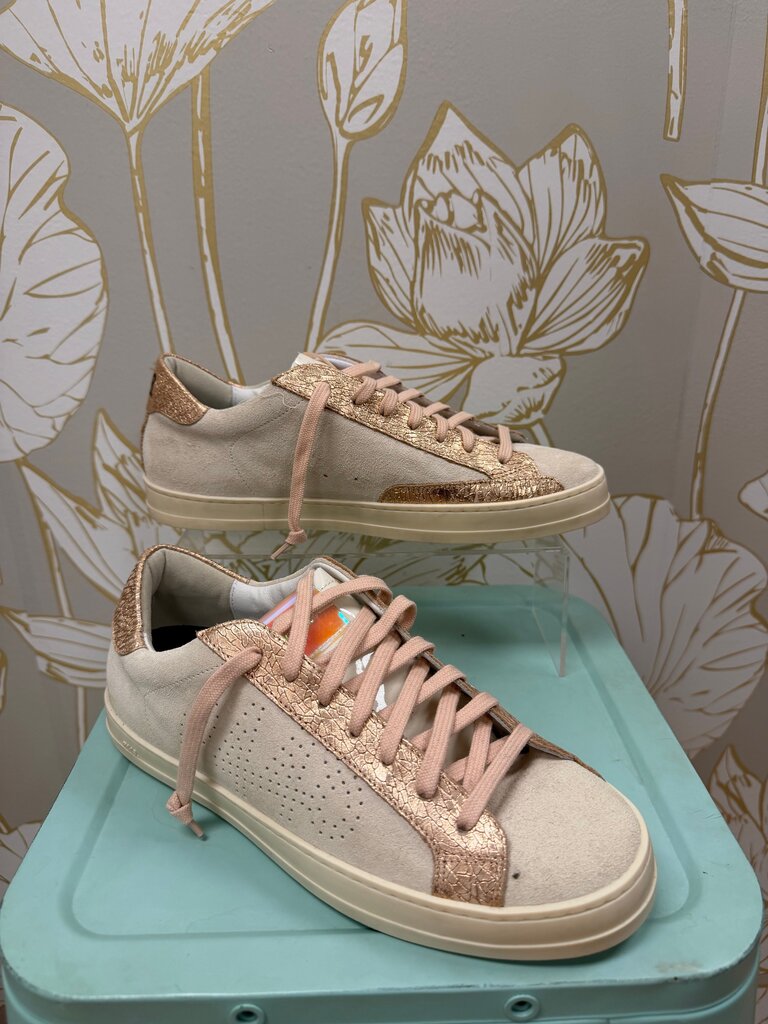 Fashionable Blush Pink Sneakers with Metallic Accents, Size 40 (w/ box)