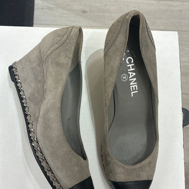 Chanel Suede Wedge Shoes