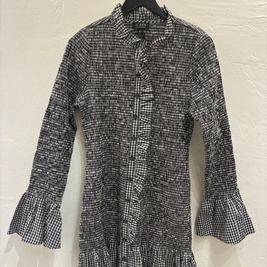 J.Crew Organic Cotton Black and White Gingham Dress